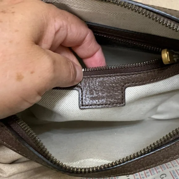 Gucci Ophidia GG Shoulder Beige Drawstring Dust bag with Black Logo - Picture 5 of 11